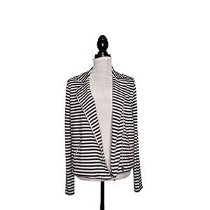 Majestic Paris Neiman Marcus Moto Style Jacket Navy White Stripe Size 3 (Medium)